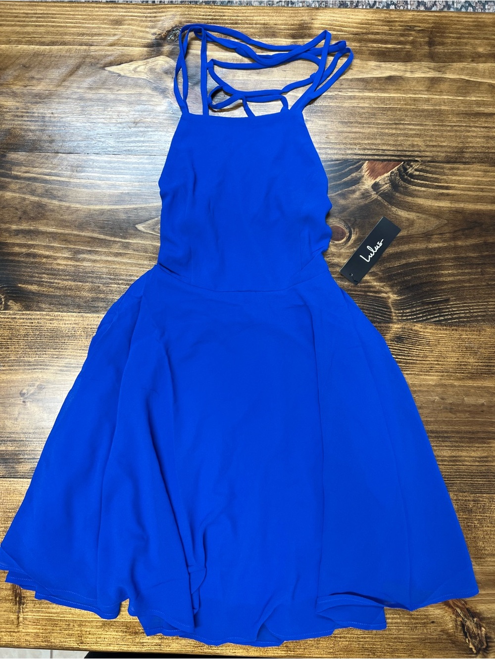Lulus Good Deeds Royal Blue Lace-Up Dress Size XS NWT Y2K - Picture 7 of 13